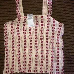 American Eagle Floral Cropped Tank